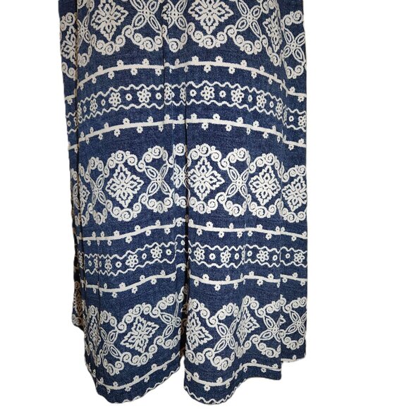 Perceptions Woman dress 2X Navy blue w/ white puff print Tie sleeves Mid-length - Picture 15 of 15